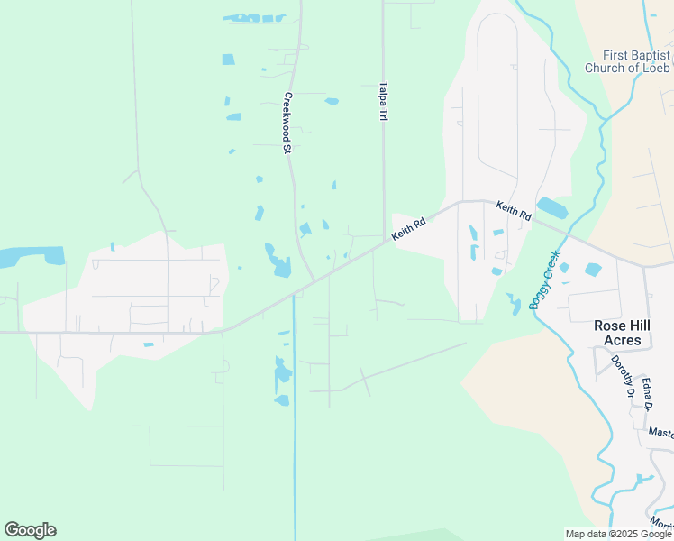 map of restaurants, bars, coffee shops, grocery stores, and more near 7625 Keith Road in Lumberton