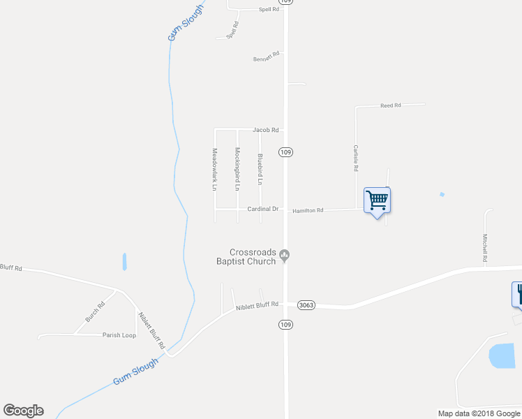 map of restaurants, bars, coffee shops, grocery stores, and more near 1778 Bluebird Lane in Vinton
