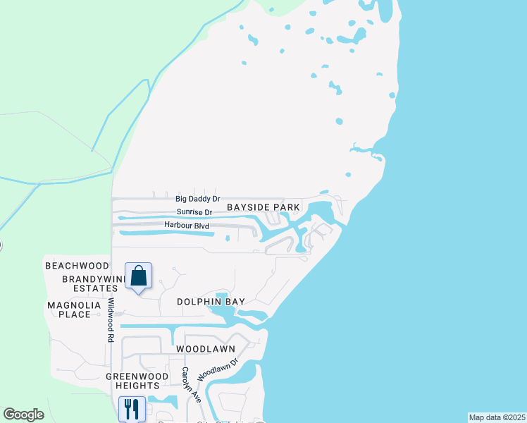 map of restaurants, bars, coffee shops, grocery stores, and more near 6432 Sunrise Drive in Panama City Beach