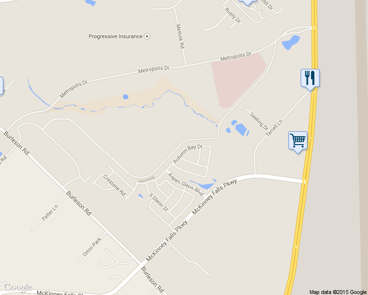 map of restaurants, bars, coffee shops, grocery stores, and more near 3508 Autumn Bay Drive in Austin