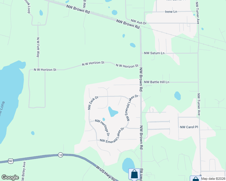 map of restaurants, bars, coffee shops, grocery stores, and more near 118 Northwest Gray Glen in Lake City