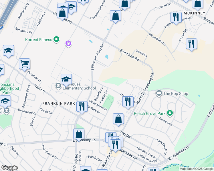 map of restaurants, bars, coffee shops, grocery stores, and more near 4622 Button Bend Road in Austin
