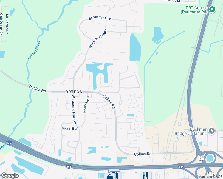 map of restaurants, bars, coffee shops, grocery stores, and more near 8168 Munchkin Court in Jacksonville