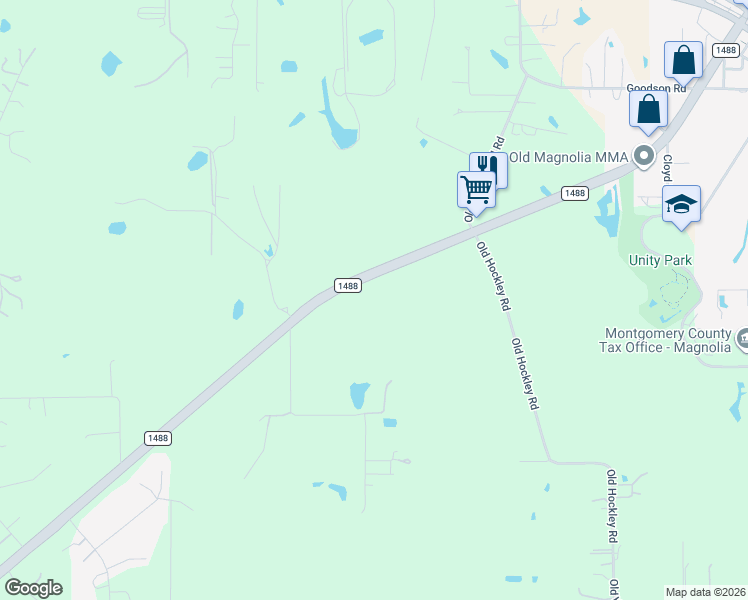 map of restaurants, bars, coffee shops, grocery stores, and more near 19811 Farm to Market Road 1488 in Magnolia