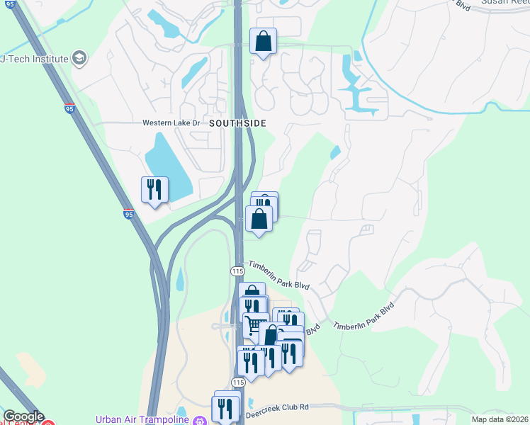 map of restaurants, bars, coffee shops, grocery stores, and more near 7651 Paradise Island Boulevard in Jacksonville