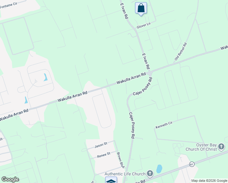 map of restaurants, bars, coffee shops, grocery stores, and more near 20 Cajer Posey Road in Crawfordville