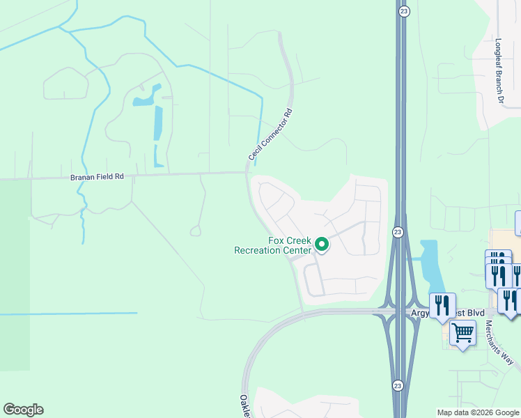 map of restaurants, bars, coffee shops, grocery stores, and more near 7942 Island Fox Road in Jacksonville