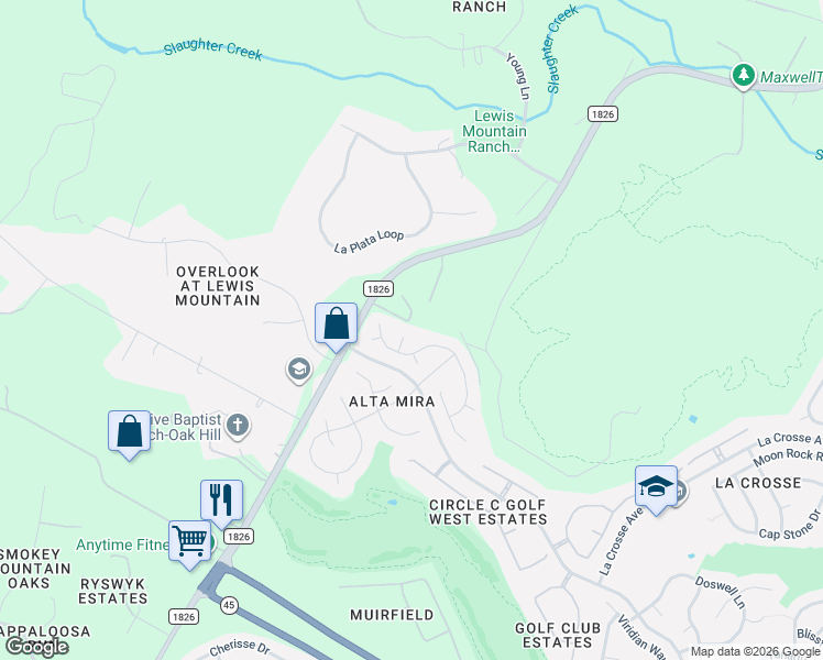 map of restaurants, bars, coffee shops, grocery stores, and more near 10905 La Estrella Cove in Austin
