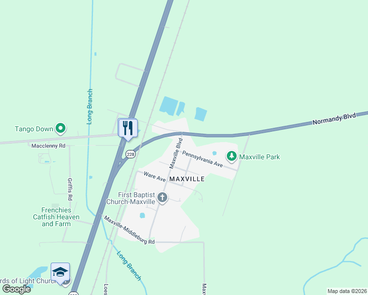 map of restaurants, bars, coffee shops, grocery stores, and more near 8389 Maxville Boulevard in Jacksonville