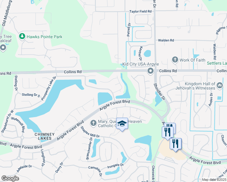 map of restaurants, bars, coffee shops, grocery stores, and more near 8953 Sable Creek Drive in Jacksonville