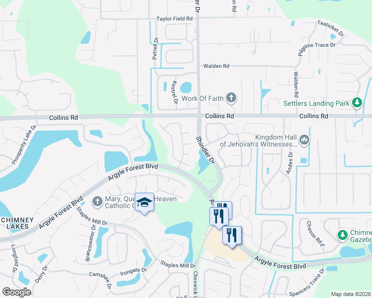 map of restaurants, bars, coffee shops, grocery stores, and more near 8109 Timber Point Drive in Jacksonville