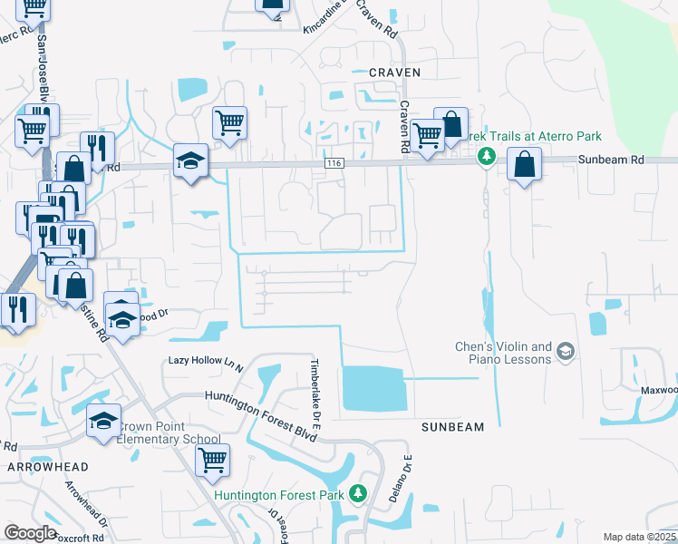 map of restaurants, bars, coffee shops, grocery stores, and more near 4400 Edgewater Crossing Drive in Jacksonville