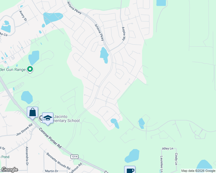 map of restaurants, bars, coffee shops, grocery stores, and more near in Conroe