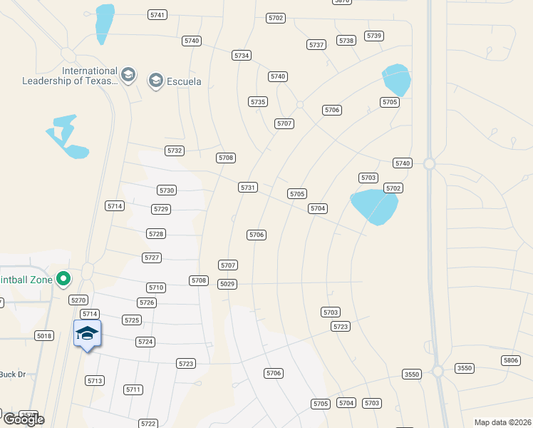 map of restaurants, bars, coffee shops, grocery stores, and more near 1434 Road 5706 in Cleveland