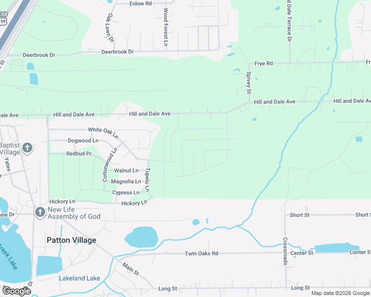 map of restaurants, bars, coffee shops, grocery stores, and more near 16637 Gary in Patton Village