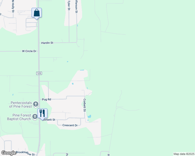 map of restaurants, bars, coffee shops, grocery stores, and more near 380 Oldbury Road in Vidor
