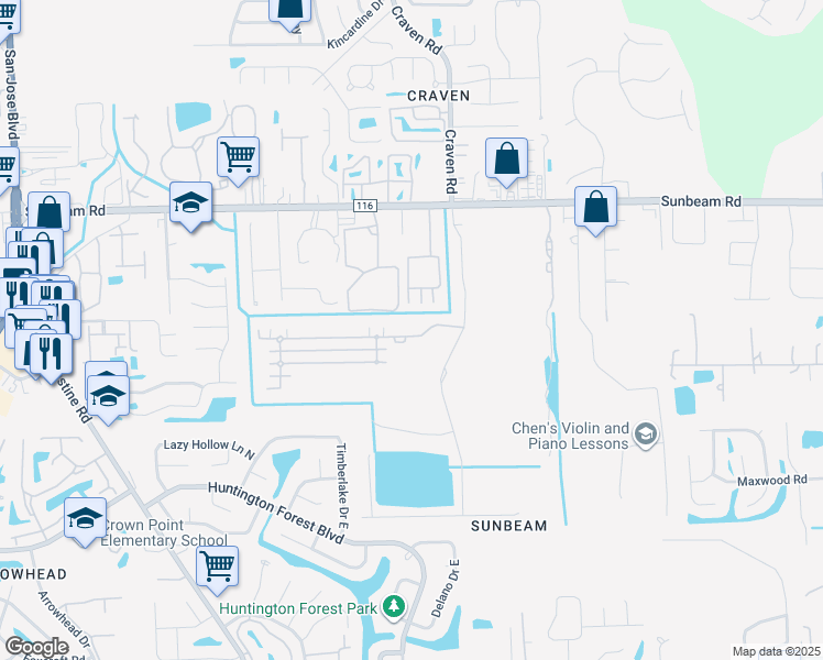 map of restaurants, bars, coffee shops, grocery stores, and more near 4389 Edgewater Crossing Drive in Jacksonville