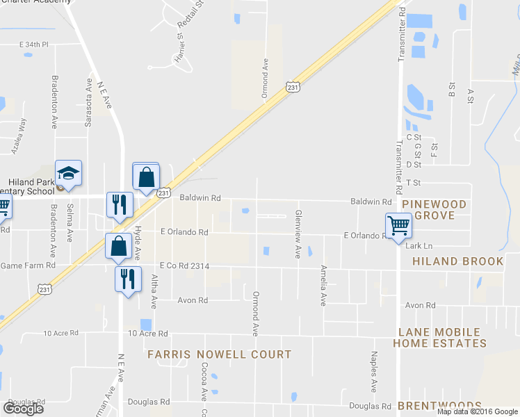 map of restaurants, bars, coffee shops, grocery stores, and more near 2928 Ormond Avenue in Panama City