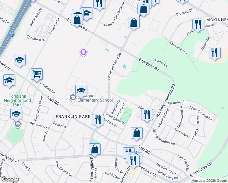 map of restaurants, bars, coffee shops, grocery stores, and more near 4604 Cobbler Cove in Austin
