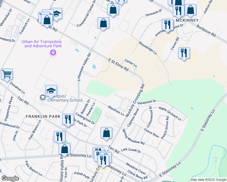 map of restaurants, bars, coffee shops, grocery stores, and more near 4500 Nuckols Crossing Road in Austin