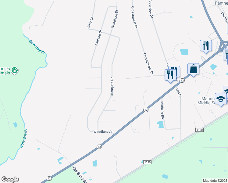 map of restaurants, bars, coffee shops, grocery stores, and more near 5366 Mesquite Drive in Orange