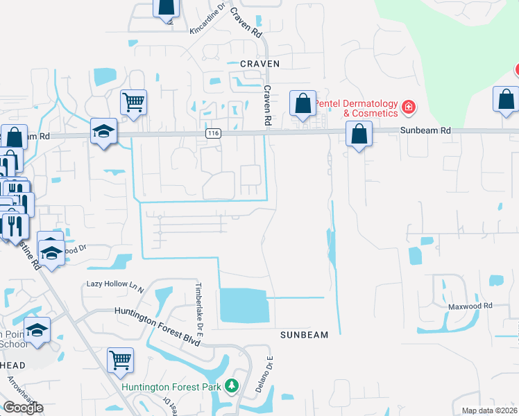 map of restaurants, bars, coffee shops, grocery stores, and more near 4325 Edgewater Crossing Drive in Jacksonville