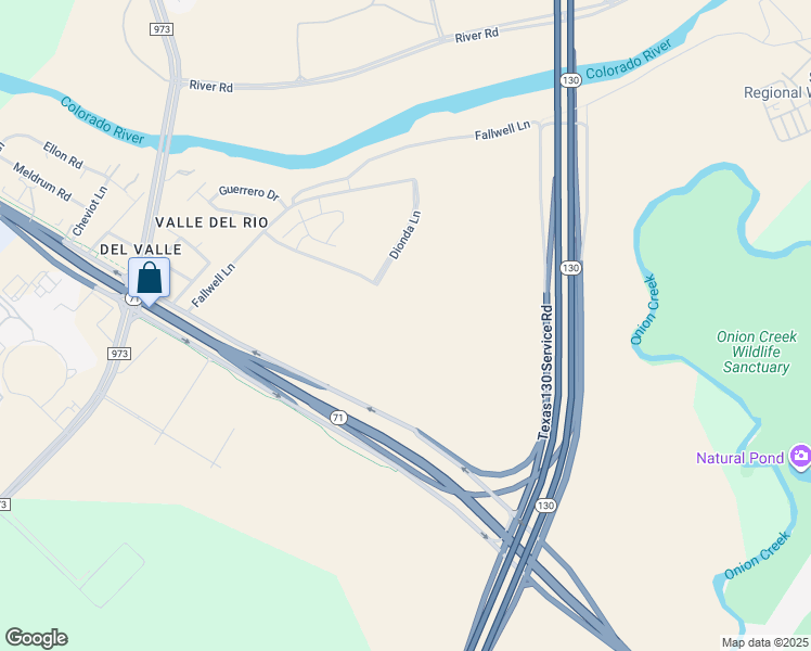 map of restaurants, bars, coffee shops, grocery stores, and more near 3497-3609 East Highway 71 in Travis County