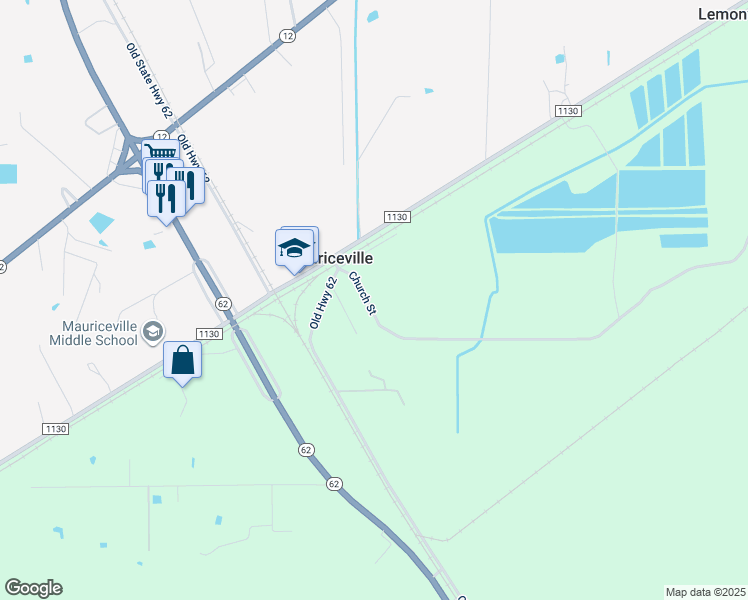 map of restaurants, bars, coffee shops, grocery stores, and more near 5470 Church Street in Orange