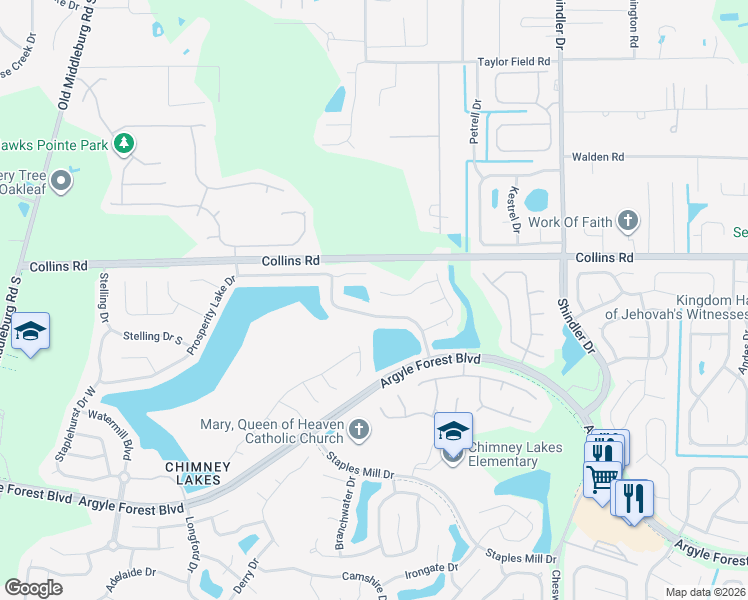 map of restaurants, bars, coffee shops, grocery stores, and more near 8985 Needlepoint Place in Jacksonville