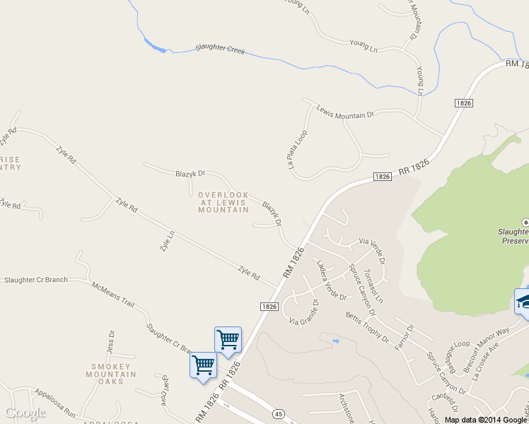 map of restaurants, bars, coffee shops, grocery stores, and more near 8411 Blazyk Drive in Austin