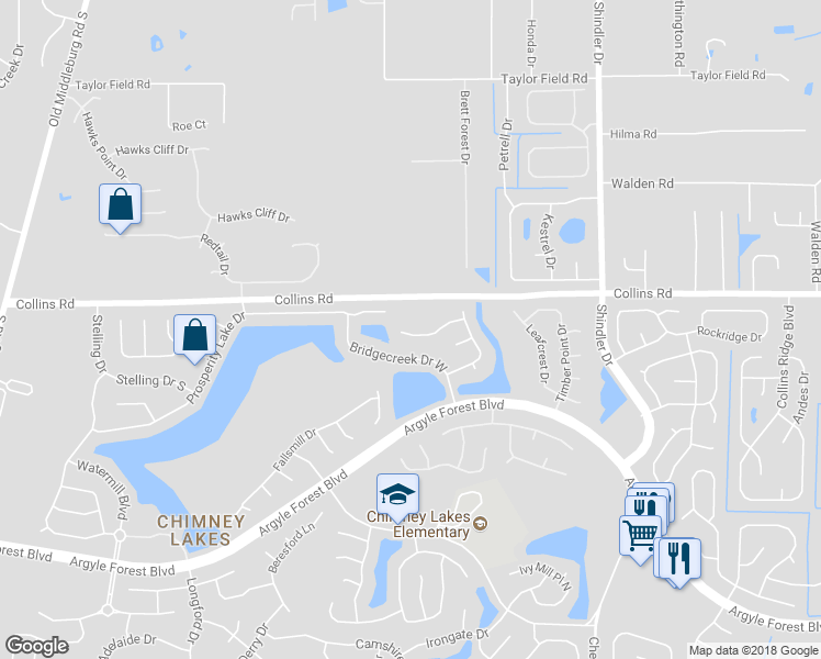 map of restaurants, bars, coffee shops, grocery stores, and more near 8985 Needlepoint Place in Jacksonville