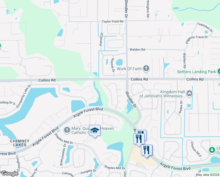 map of restaurants, bars, coffee shops, grocery stores, and more near 8073 Leafcrest Drive in Jacksonville