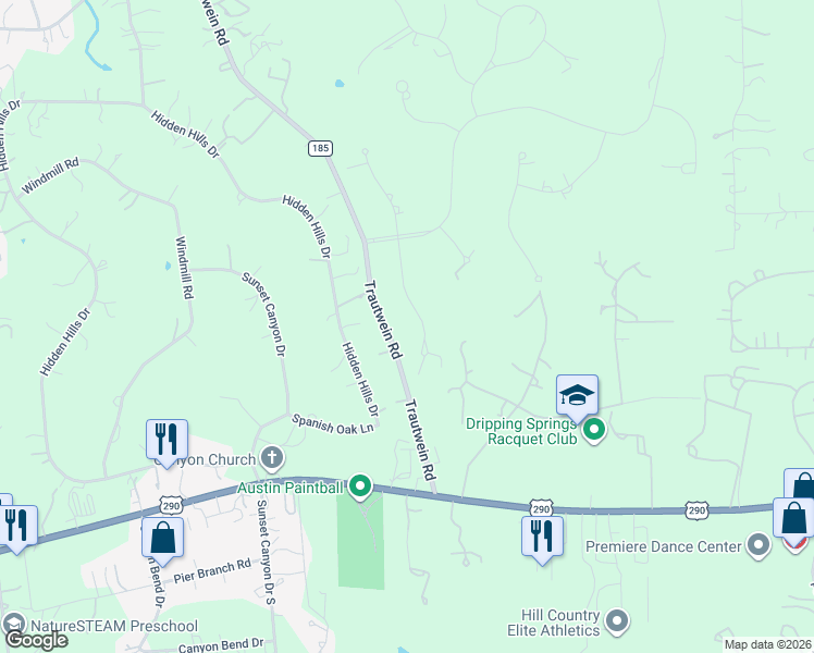 map of restaurants, bars, coffee shops, grocery stores, and more near 516 Smarty Jones Avenue in Dripping Springs