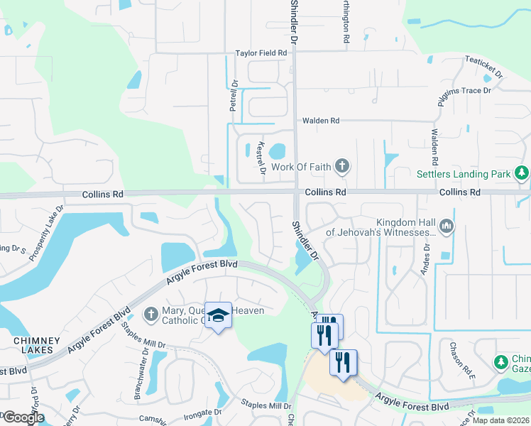 map of restaurants, bars, coffee shops, grocery stores, and more near 8038 Timber Point Drive in Jacksonville