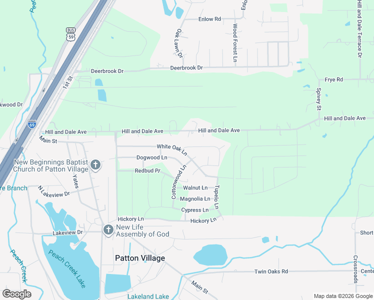 map of restaurants, bars, coffee shops, grocery stores, and more near 25622 Chestnut Lane in Splendora