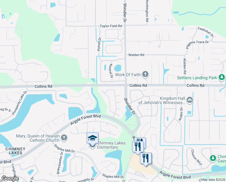 map of restaurants, bars, coffee shops, grocery stores, and more near 8038 Timber Point Drive in Jacksonville