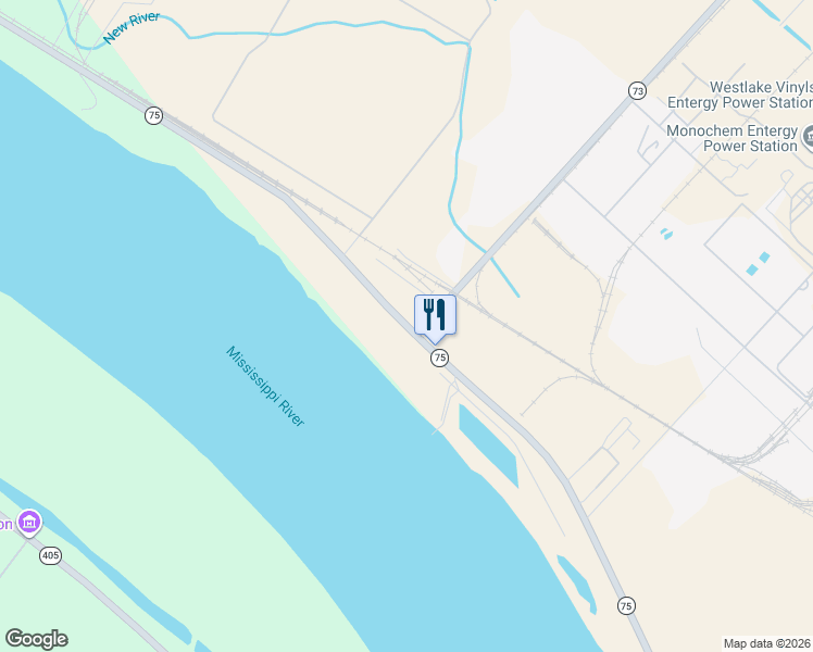 map of restaurants, bars, coffee shops, grocery stores, and more near 9485 River Road in Geismar