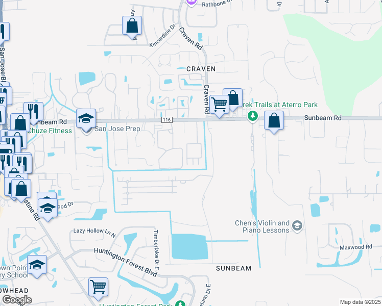 map of restaurants, bars, coffee shops, grocery stores, and more near 9575 Amarante Circle in Jacksonville