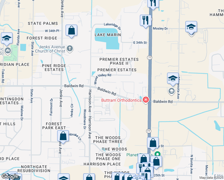 map of restaurants, bars, coffee shops, grocery stores, and more near 237 East Baldwin Road in Panama City