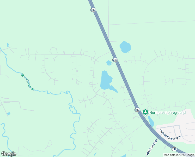 map of restaurants, bars, coffee shops, grocery stores, and more near 23972 Northcrest Trail in New Caney