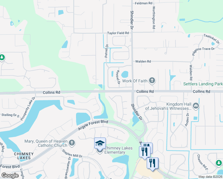 map of restaurants, bars, coffee shops, grocery stores, and more near 8816 Falcon Trace Drive North in Jacksonville