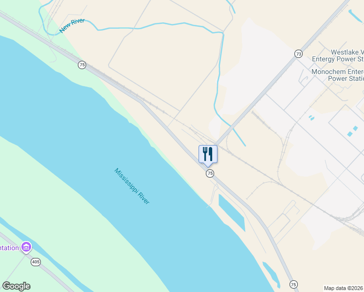 map of restaurants, bars, coffee shops, grocery stores, and more near 9485 River Road in Geismar