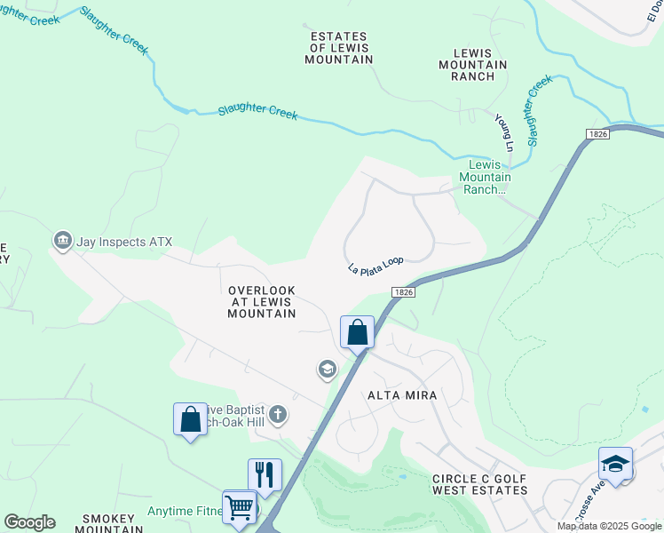 map of restaurants, bars, coffee shops, grocery stores, and more near 8407 La Plata Loop in Austin