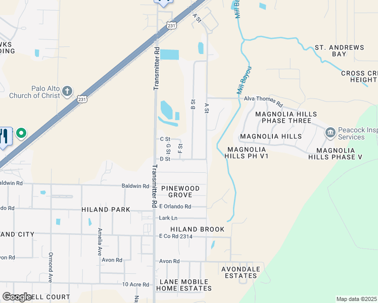map of restaurants, bars, coffee shops, grocery stores, and more near 2751 B Street in Panama City