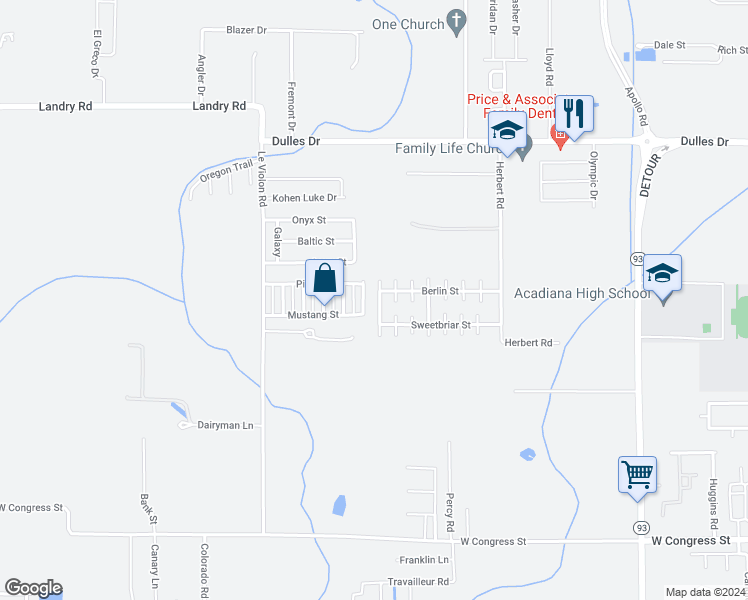 map of restaurants, bars, coffee shops, grocery stores, and more near 209 Belfast Street in Lafayette
