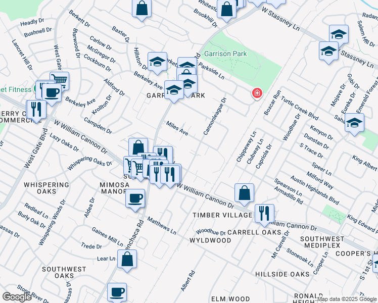 map of restaurants, bars, coffee shops, grocery stores, and more near 6709 Cannonleague Drive in Austin