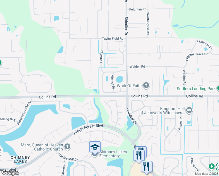 map of restaurants, bars, coffee shops, grocery stores, and more near 8816 Falcon Trace Drive North in Jacksonville