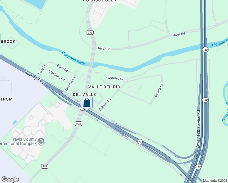 map of restaurants, bars, coffee shops, grocery stores, and more near 3013 Puebla Drive in Del Valle