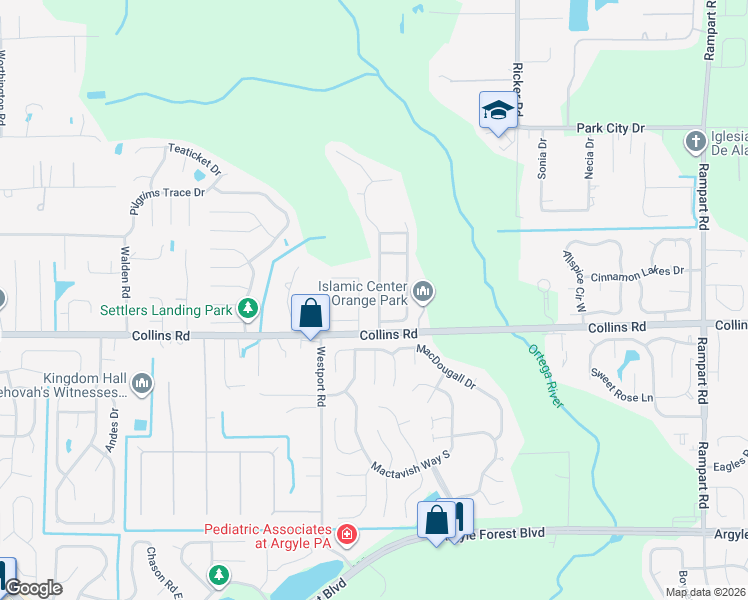 map of restaurants, bars, coffee shops, grocery stores, and more near 7794 Invermere Boulevard in Jacksonville