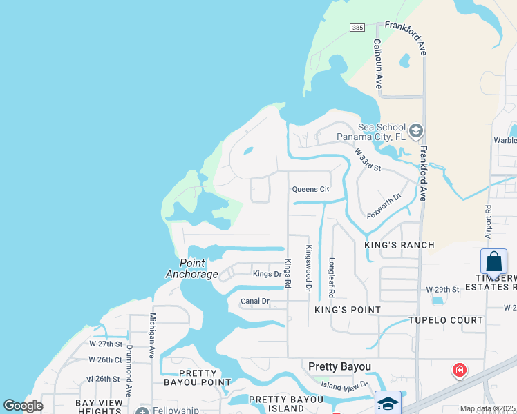 map of restaurants, bars, coffee shops, grocery stores, and more near 3314 South Harbour Circle in Panama City